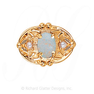 GS463 OP/PL - 14 Karat Gold Slide with Opal center and Pearl accents 